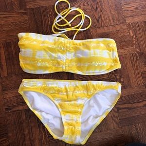 Cute Sparkly yellow bandeau bikini